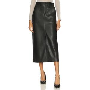 Pistola 'Alice' Black Faux Leather Utility Skirt Size 26